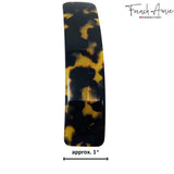 French Amie Long Rectangle Handmade Large Hair Barrette Clip for Women N Girls