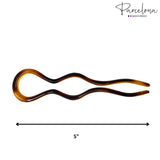Parcelona French Extra Large Shell 5 Inches Wavy Crink U Shaped Hair Pin