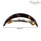 French Amie Curved Small Celluloid Handmade Hair Barrette for Women and Girls