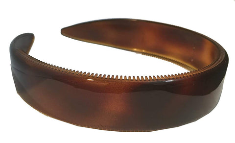 Parcelona French Extra Wide Tortoise Shell Celluloid Hair Headband for Women