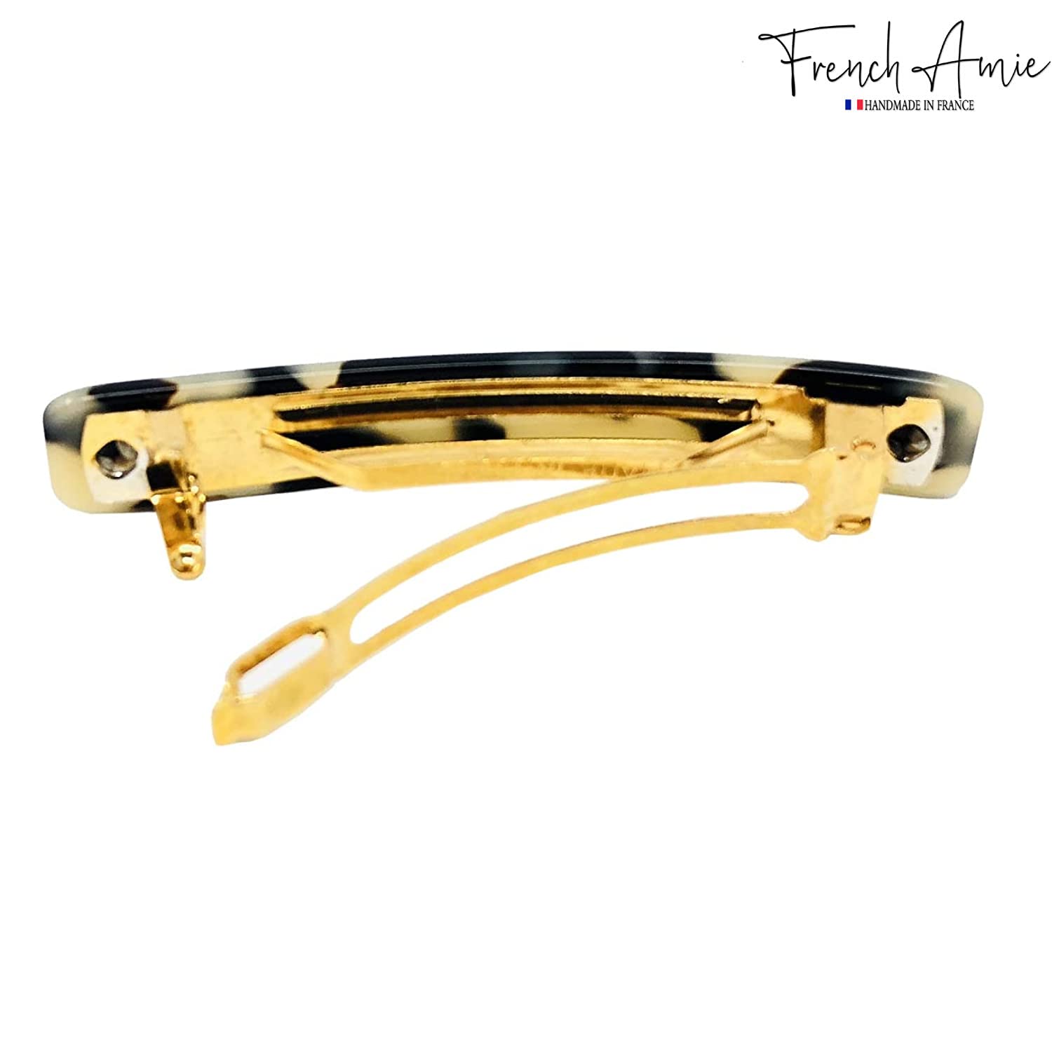 French Amie Small 2 1/4" Cellulose Handmade Hair Barrette for Women and Girls