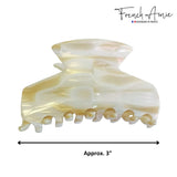 French Amie Chic Ivory Handmade Large 3 Inch Celluloid Jaw Hair Claw Clip
