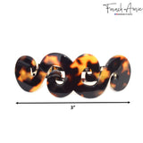 French Amie Swirls Tokyo Medium Celluloid Handmade Hair Clip with Silver Clasp