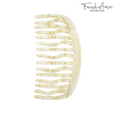 French Amie Handmade Large Tokyo and Ivory Celluloid 15 Teeth Side Hair Comb