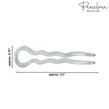 Parcelona French Sleek 3 1/2" Celluloid Wavy U Shaped Hair Pin Pack of 2 or 3