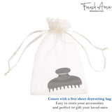 French Amie Thin Oval Large 4 1/4” Handmade Celluloid Jaw Hair Claw for Women