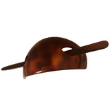 French Amie Oval Arch Handmade Celluloid Hair Bun Cover with Stick for Women