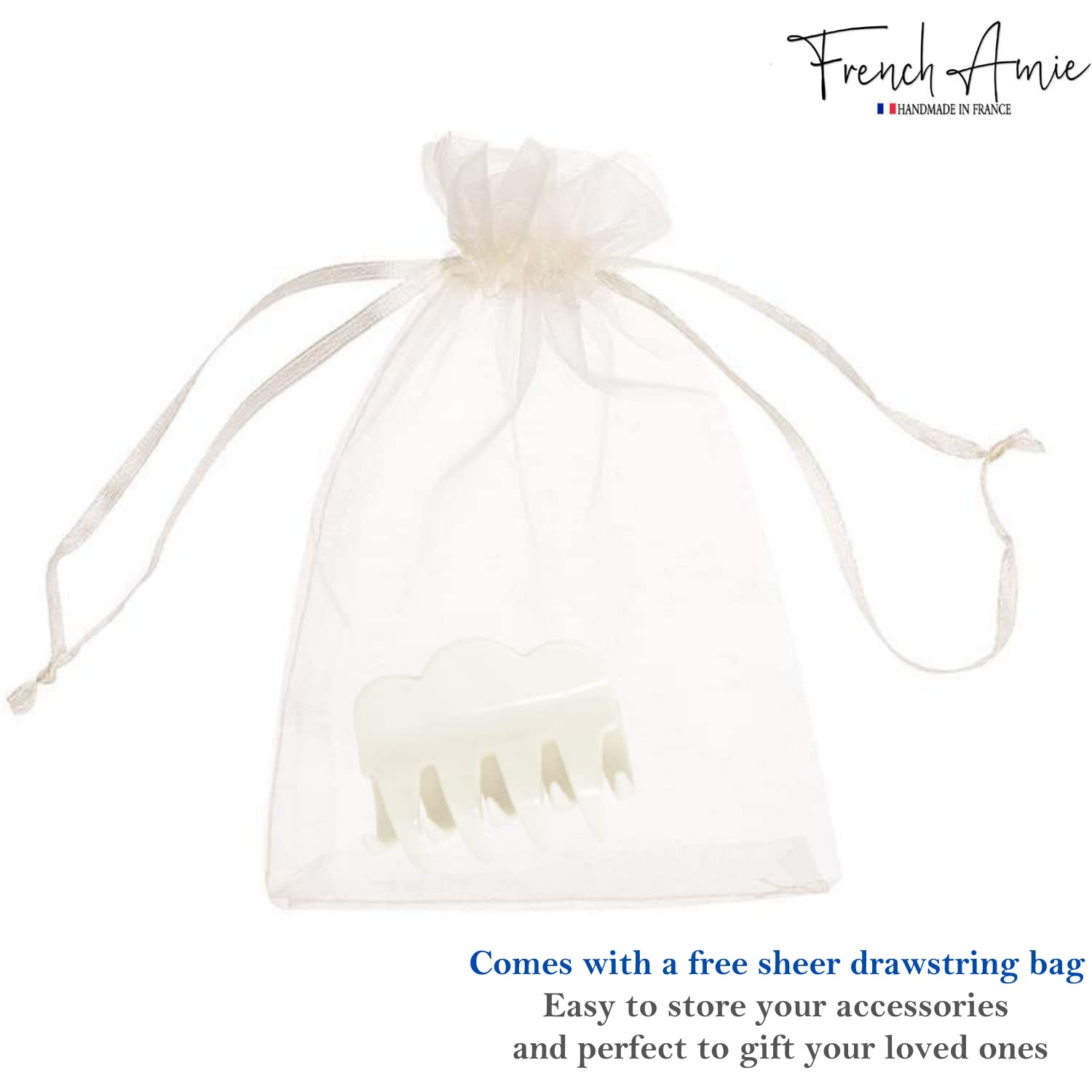 French Amie Crown Wave Small 2.5” Cellulose Handmade Interlocking Hair Claw