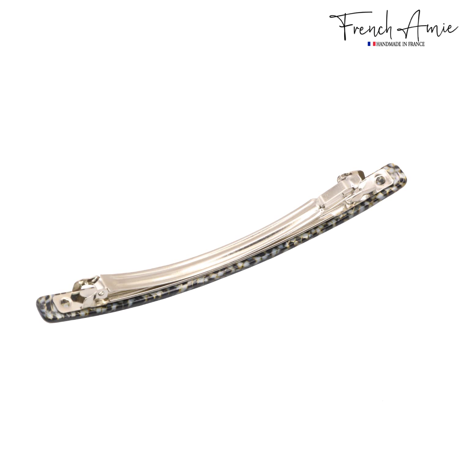 French Amie Long And Thin Large 4” Cellulose Handmade Hair Clip Barrette
