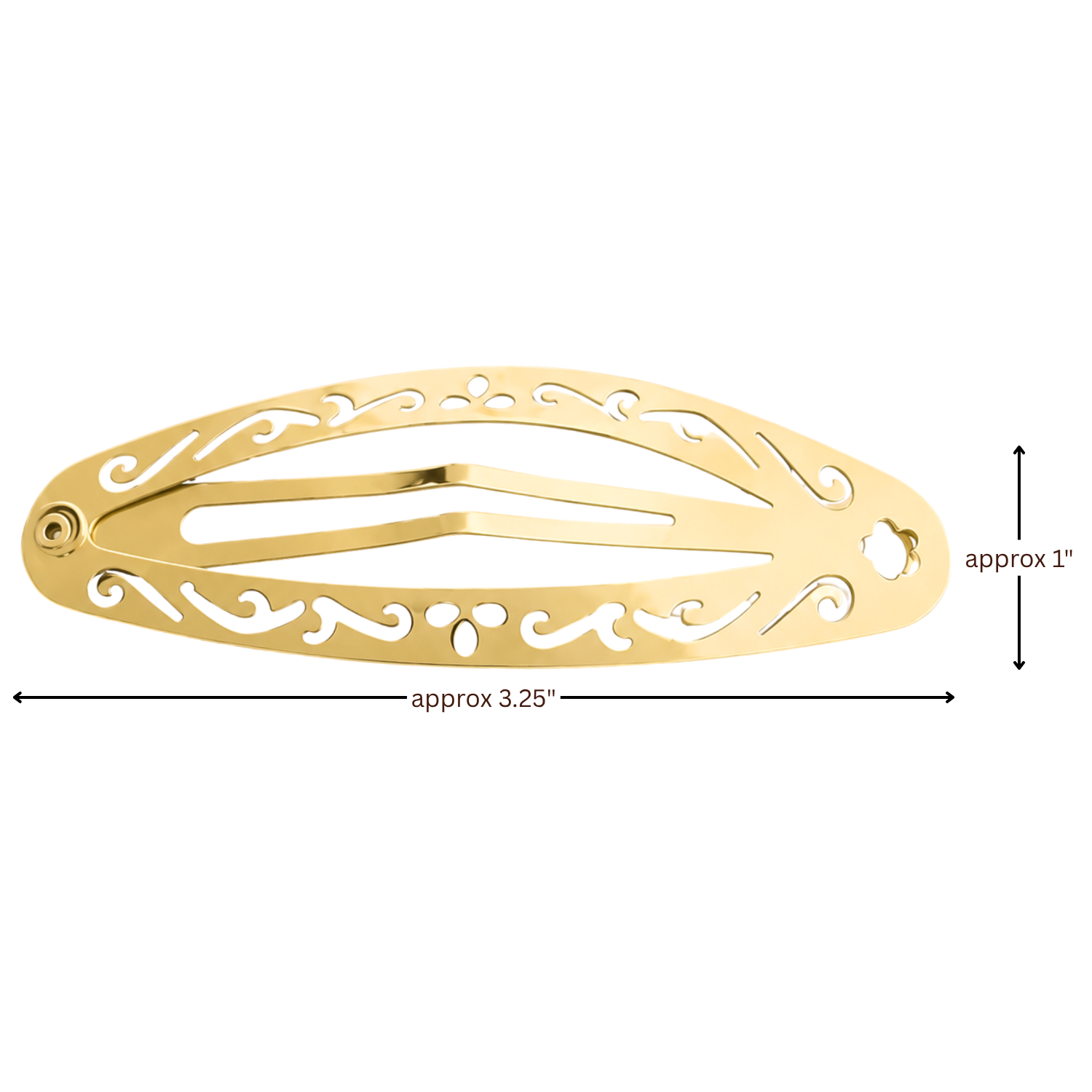 Moeni Filigree Cutout 3.25" Large Metal Snap Hair Clips Barrettes Womens 4 Pack