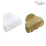 Parcelona French Chic Duo Small 1 1/4" Celluloid Hair Claw for Women and Girls