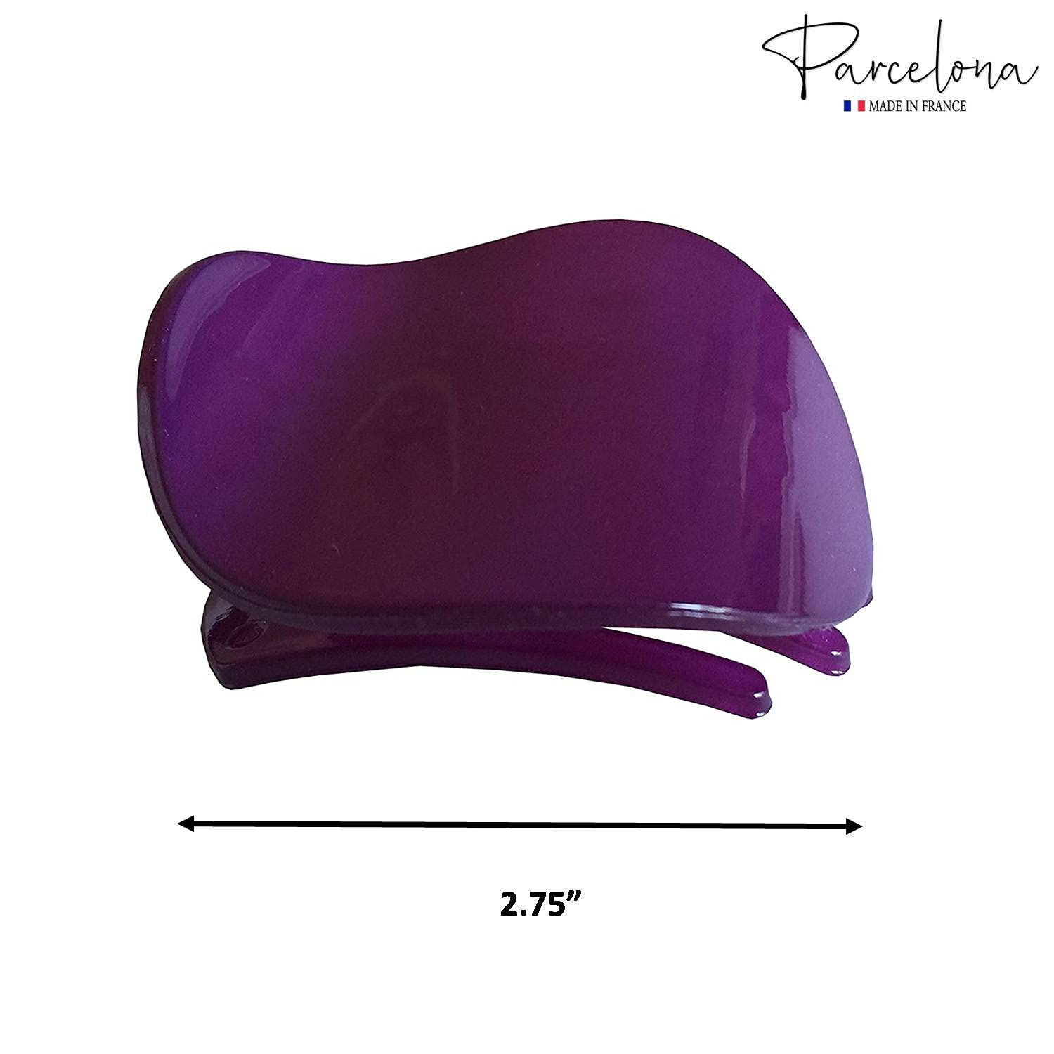 Parcelona French Onde Small 2 3/4" Cellulose Side Slide in Hair Claw for Women