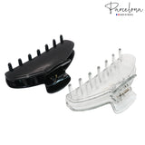 Parcelona French Basic Medium 3 1/2" Celluloid Jaw Hair Claws for Women(2 Pcs)