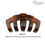Parcelona French Tubular Large Celluloid Covered Spring Jaw Hair Claw for Women
