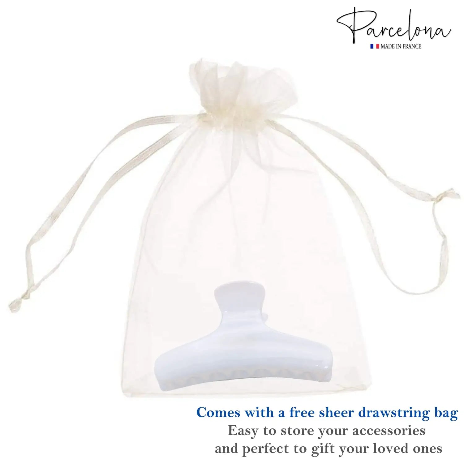 Parcelona French Flat Salon Style Medium 3 1/4" Cellulose Hair Claw for Women