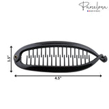 Parcelona French Shell & Black 4 1/2" Set of 2 Banana Hair Claw