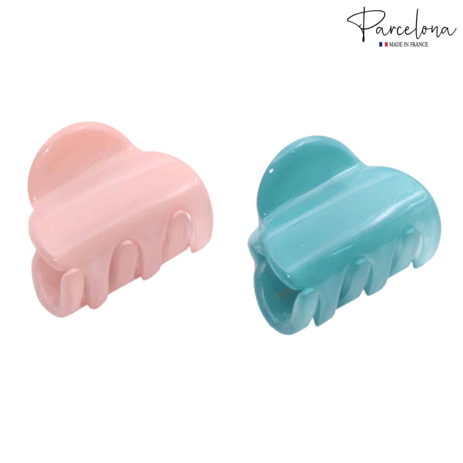 Parcelona French Chic Duo Small 1 1/4" Cellulose Hair Claw for Women and Girls