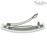 French Amie Long Rectangle Handmade Large Hair Barrette Clip for Women N Girls
