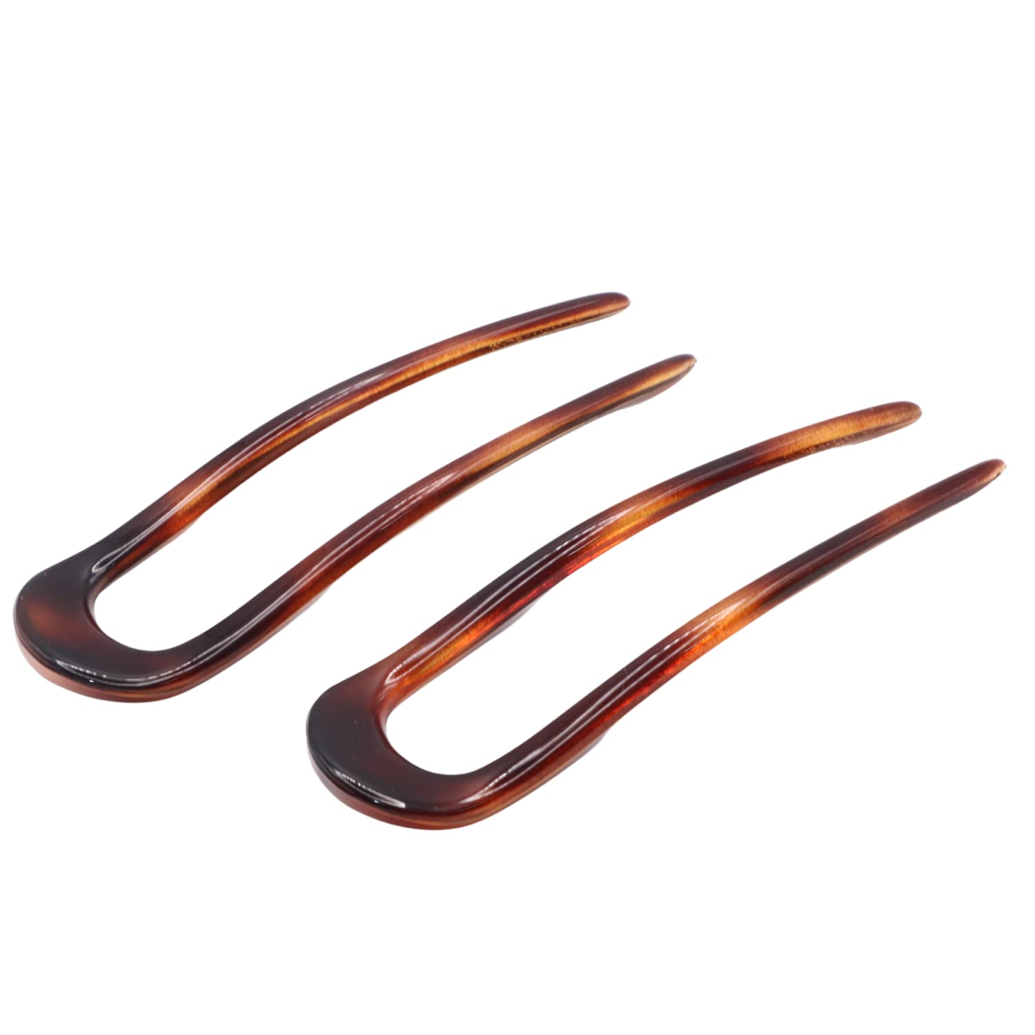 Parcelona French U Shaped Prong Large Chignon Cellulose Acetate Hair Pins 2Pcs