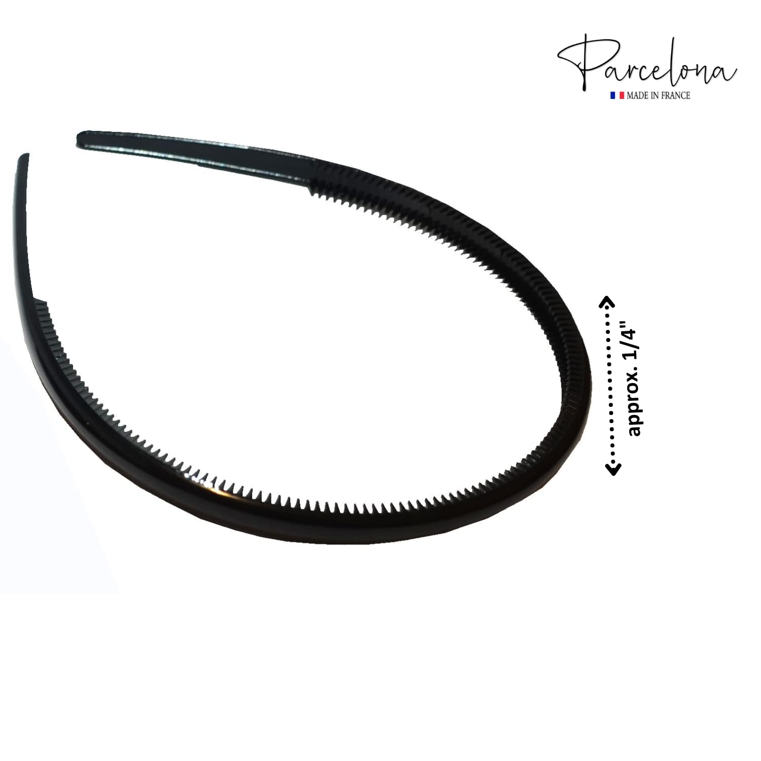 Parcelona French Thin Shell and Black Inner Teeth Nibs Hair Headband 2 Pcs