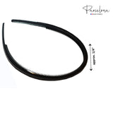 Parcelona French Thin Shell and Black Inner Teeth Nibs Hair Headband 2 Pcs