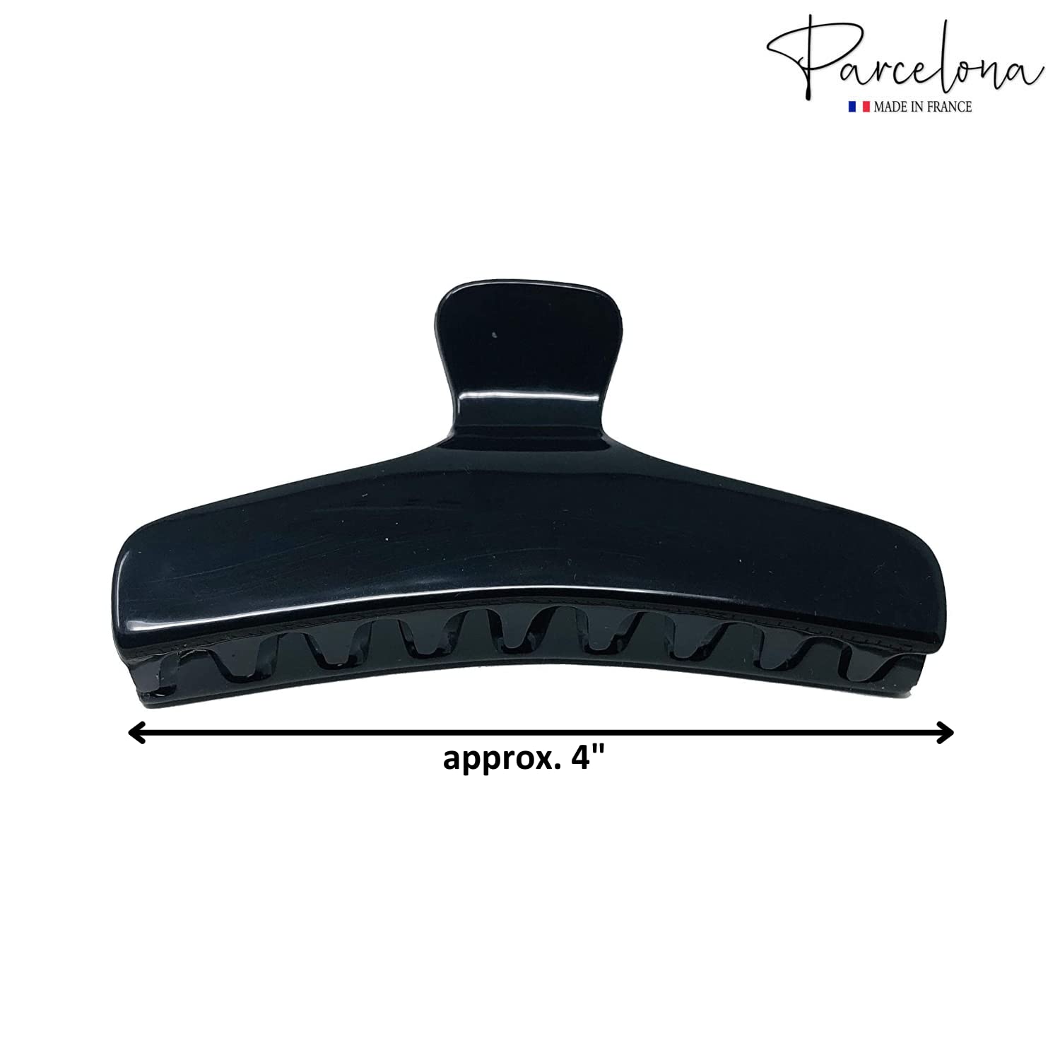 Parcelona French Flat Large 4” Salon Style Cellulose Jaw Hair Claw for Women