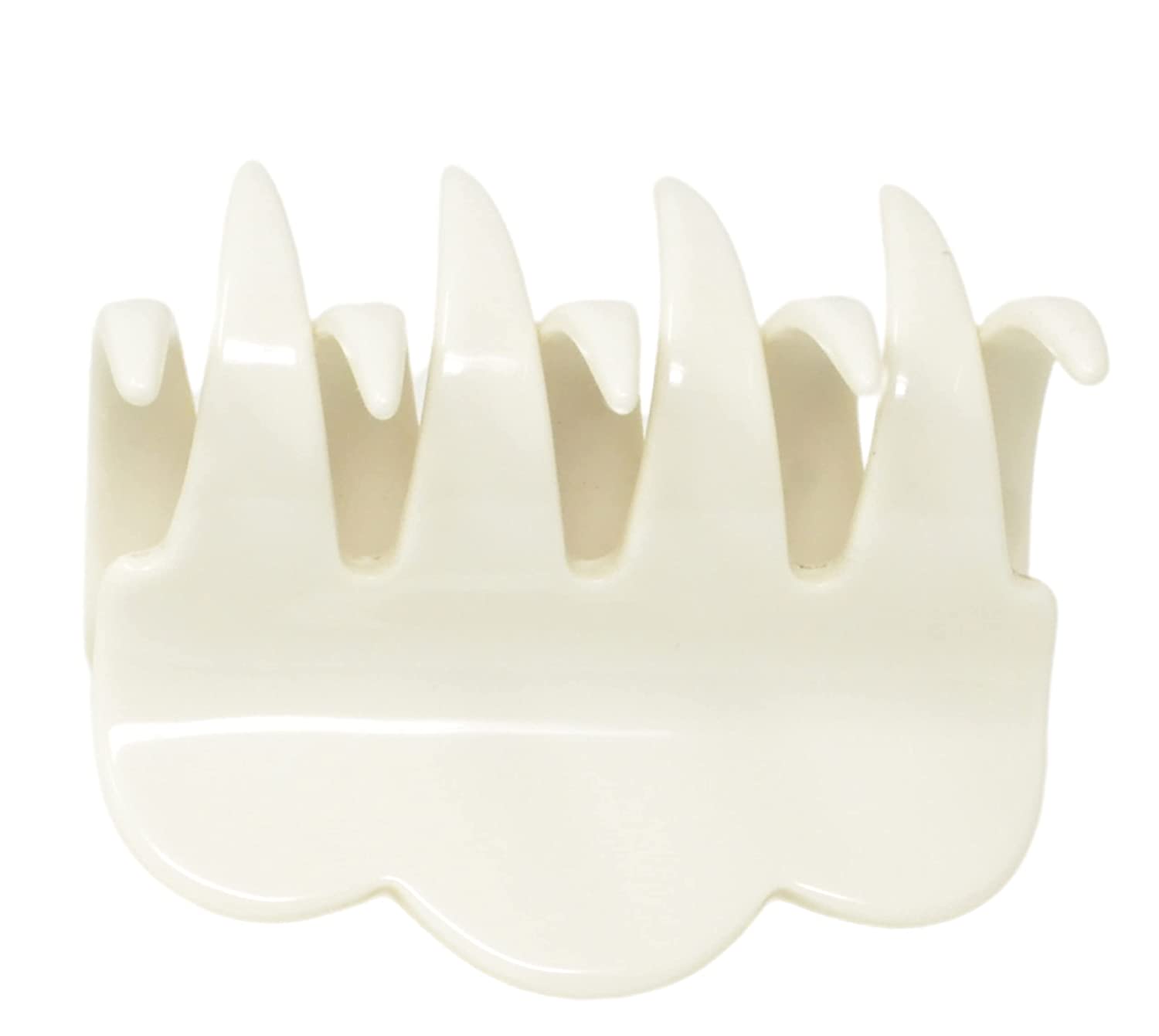 French Amie Crown Wave Small 2.5” Celluloid Handmade Interlocking Hair Claw