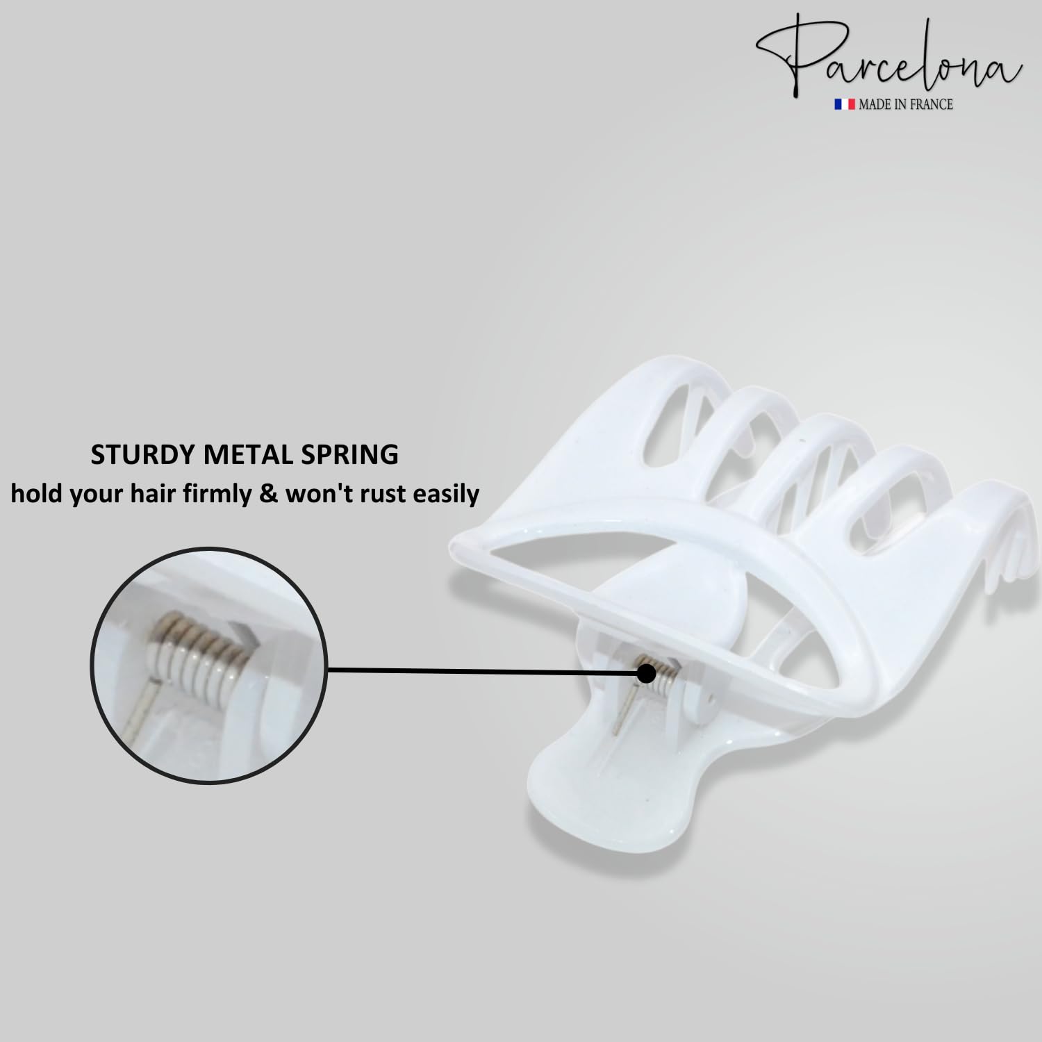 Parcelona French Curvy Oval Paw Medium Cellulose Hair Claw for Women and girls