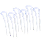 Parcelona French Mystic Large Celluloid Hair Pins for Women & Girls(6Pcs)