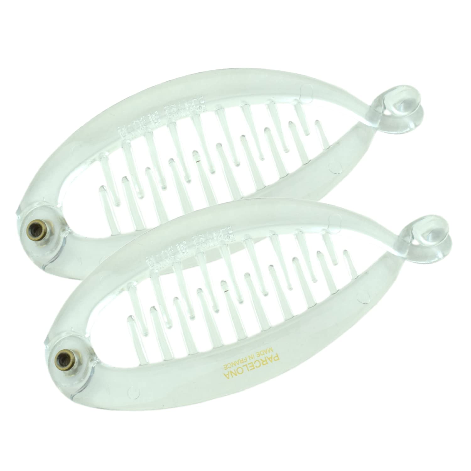 Parcelona French Effortless Mini Small Celluloid Banana Hair Clips(2 Pcs)