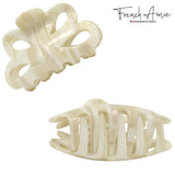 French Amie Flower Bloom 3" Handmade Celluloid No Slip Grip Hair Claw Clip
