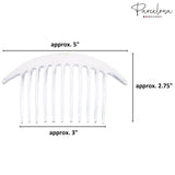 Parcelona French Tapered Edge 11 Teeth Side Hair Combs for Women & Girls (2Pcs)