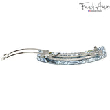 French Amie Long Rectangle Handmade Large Hair Barrette Clip for Women N Girls