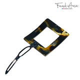 French Amie Squared Small Handmade Celluloid Metal Free Side Slide Hair Barrette