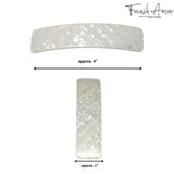 French Amie Long Rectangle Handmade Large Hair Barrette Clip for Women N Girls