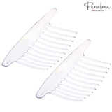 Parcelona French Tapered Edge 11 Teeth Side Hair Combs for Women & Girls (2Pcs)