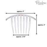 Parcelona French Twist 7 Teeth Large Celluloid Side Hair Combs for Women(2 Pcs)