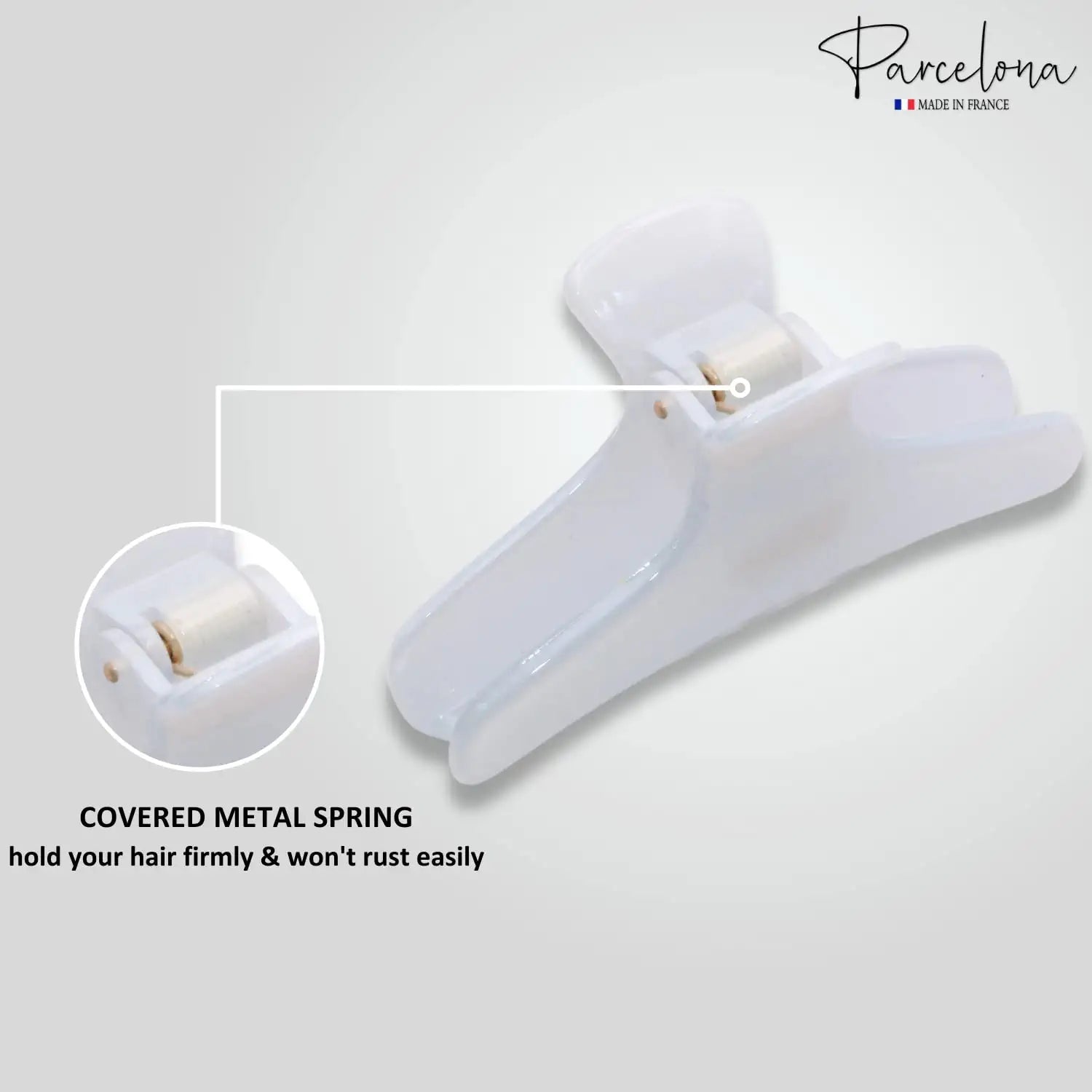 Parcelona French Flat Salon Style Medium 3 1/4" Cellulose Hair Claw for Women
