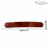 French Amie Rounded Oblong Small 2.5"Tige Boule Metal Clasp Hair Barrettes
