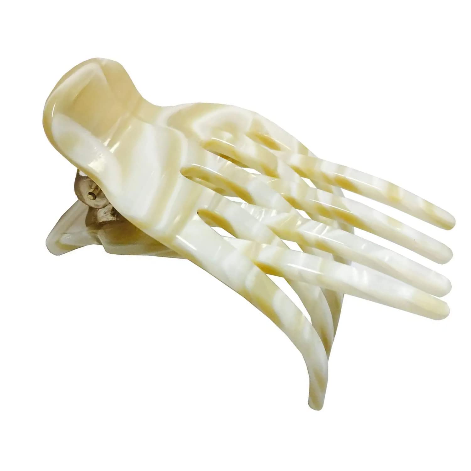 French Amie Bear Paw Small 2 ¾” Celluloid Handmade Yoga Jaw Hair Claw for Women