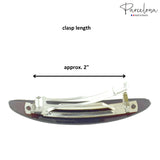Parcelona French Small Oval Celluloid Shell Automatic Hair Clip Hair Barrette