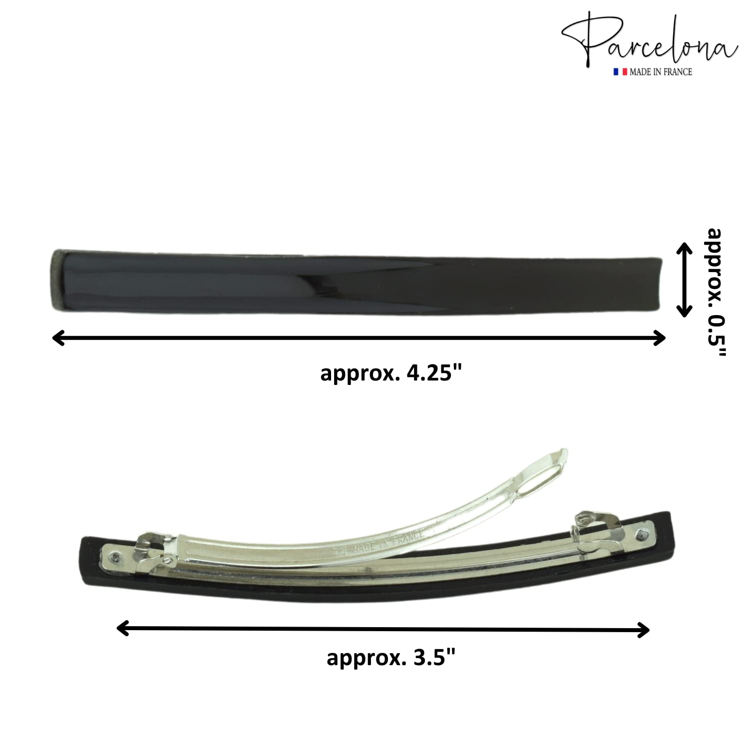 Parcelona French Long and Thin Large Cellulose Hair Barrette for Women and Girls