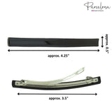 Parcelona French Long and Thin Large Celluloid Hair Barrette for Women and Girls