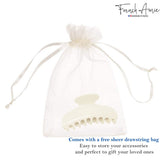 French Amie Thin Oval Large 4 1/4” Handmade Celluloid Jaw Hair Claw for Women