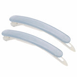 French Amie Rounded Oblong Small Cellulose No Metal Hair Slide Barrettes(2 Pcs)