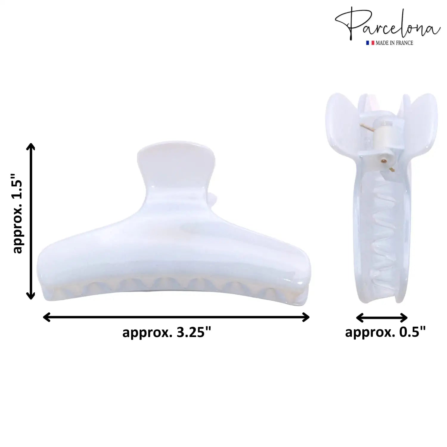 Parcelona French Flat Salon Style Medium 3 1/4" Cellulose Hair Claw for Women