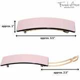 French Amie Medium Fine Wide Rectangular Handmade Hair Barrette for Women