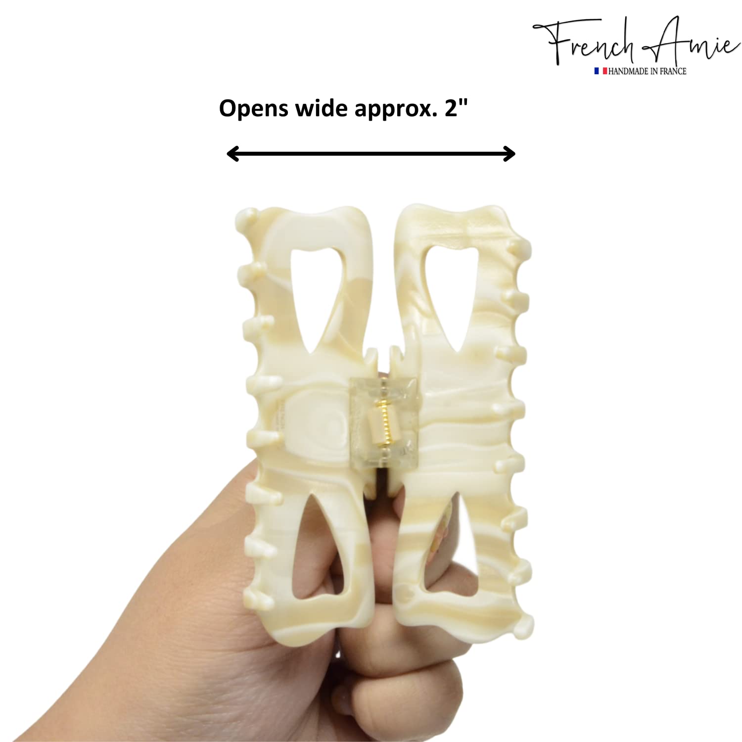 French Amie Large Butterfly 3.5" Handmade Cellulose Acetate Hair Claw for Women