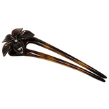 Parcelona French Belle Flower Shell Chignon Celluloid Hair U Stick Pin
