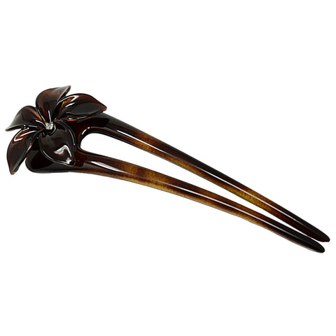 Parcelona French Belle Flower Shell Chignon Celluloid Hair U Stick Pin